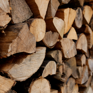 a stack of wood cut to be burned